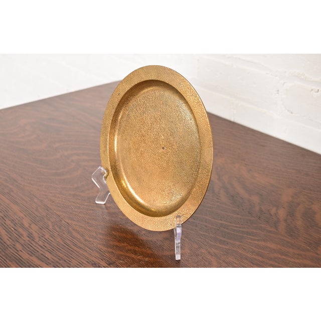 A gorgeous Arts & Crafts or Art Deco period gilt bronze charger plate or serving tray By Tiffany & Co. (signed to the...