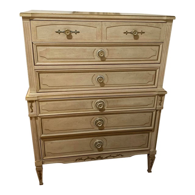Mid 20th Century Hollywood Regency Dresser Stack of Drawers For Sale