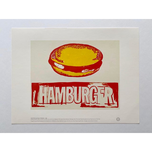 Andy Warhol Andy Warhol Foundation Vintage 1993 Pop Art Lithograph Print " Hamburger " 1985 For Sale - Image 4 of 11