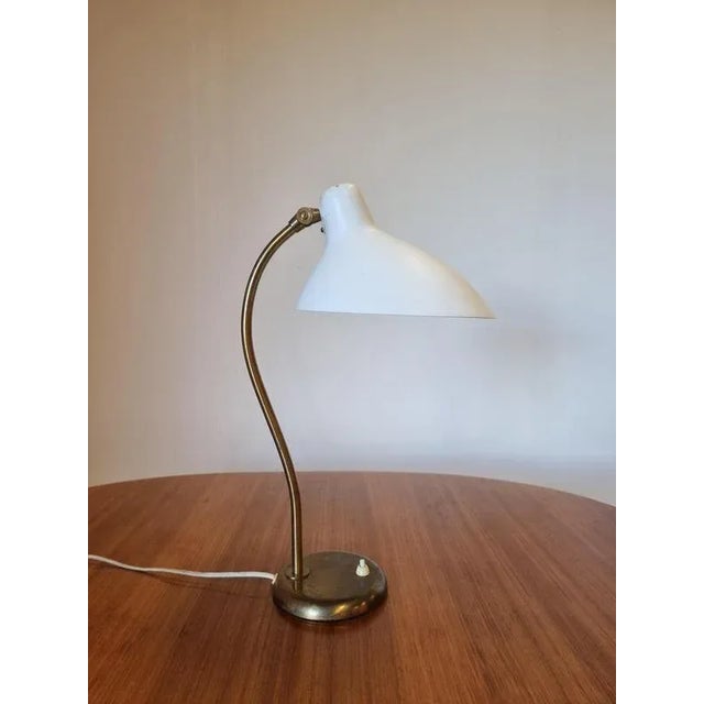 Metal Scandinavian Modern Brass Table or Desk Lamp by Harald Notini for Böhlmarks, 1950s For Sale - Image 7 of 14