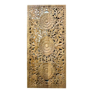 Lattice Carved Jali Lotus Carved Sliding Barn Door, Closet Door 80 For Sale