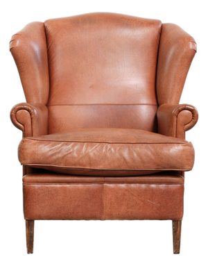 Wing Club Chair in Cowhide Leather