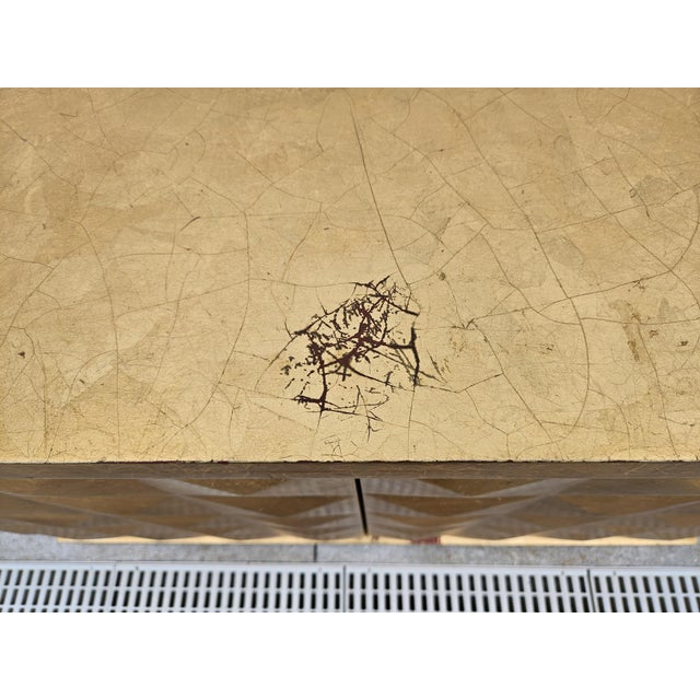 Baker Furniture Barbara Barry Diamond Gold Leaf Cabinet Credenza For Sale - Image 12 of 15