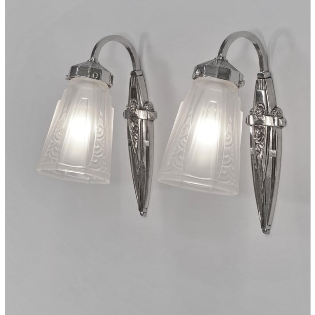 1920s French Art Deco Wall Sconces by Charles Schneider 1920s France - A Pair For Sale - Image 5 of 11