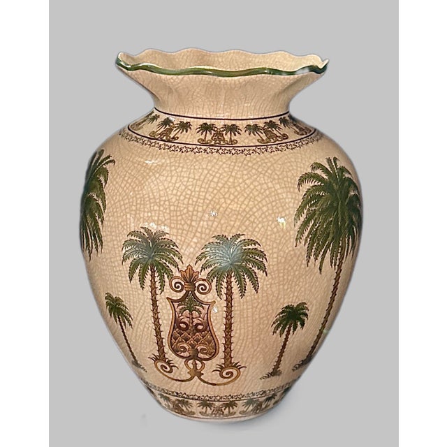 1980s Large Vintage Palm Beach Grand Millennial Vase For Sale - Image 5 of 10