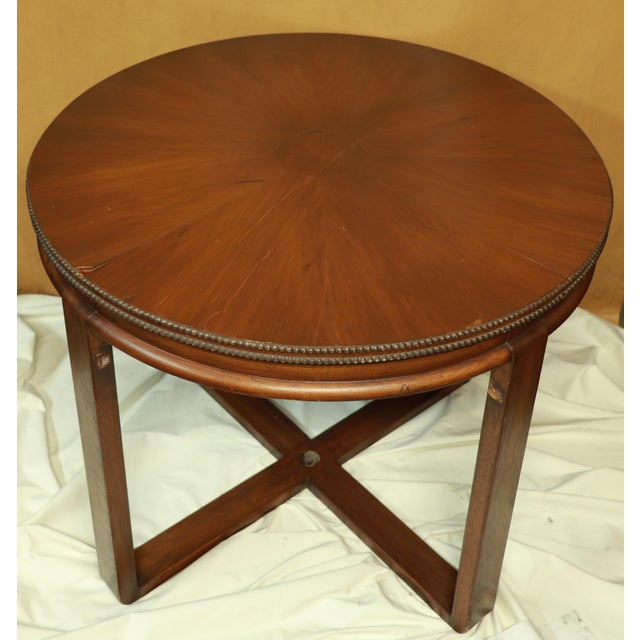 Robert Irwin 1950s Round Walnut Table Mid Century Modern, Card or Office Table For Sale - Image 11 of 11