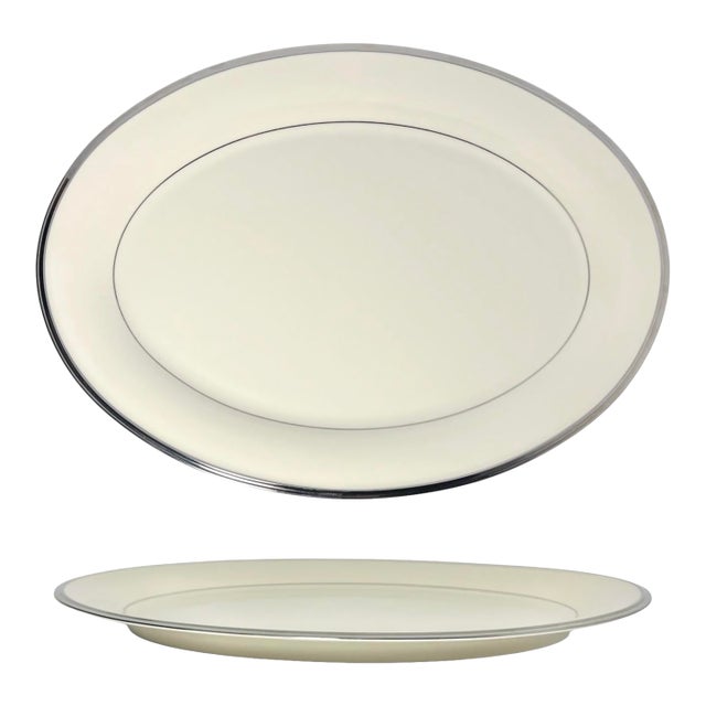 Lenox “Solitaire” Large Porcelain Oval Serving Platter For Sale