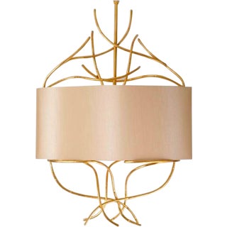 Modern Gold Metal Twig Pendant Light For Sale