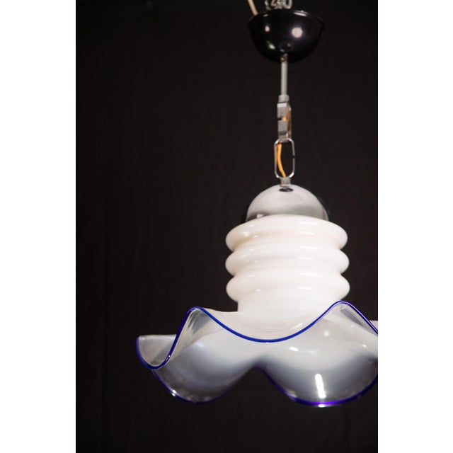 Midcentury Murano Blue and Trasparent Pendant, 1980s For Sale - Image 4 of 10