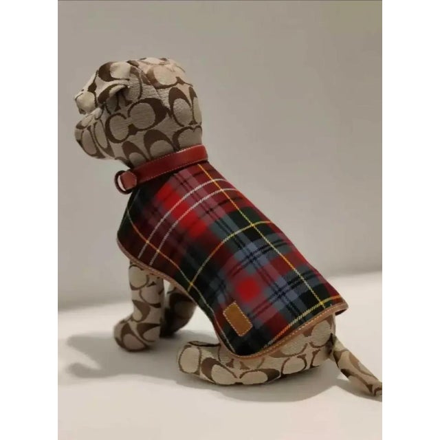 Textile Vintage Coach Leather Signature Stuffed Collectible Khaki Display Dog For Sale - Image 7 of 12