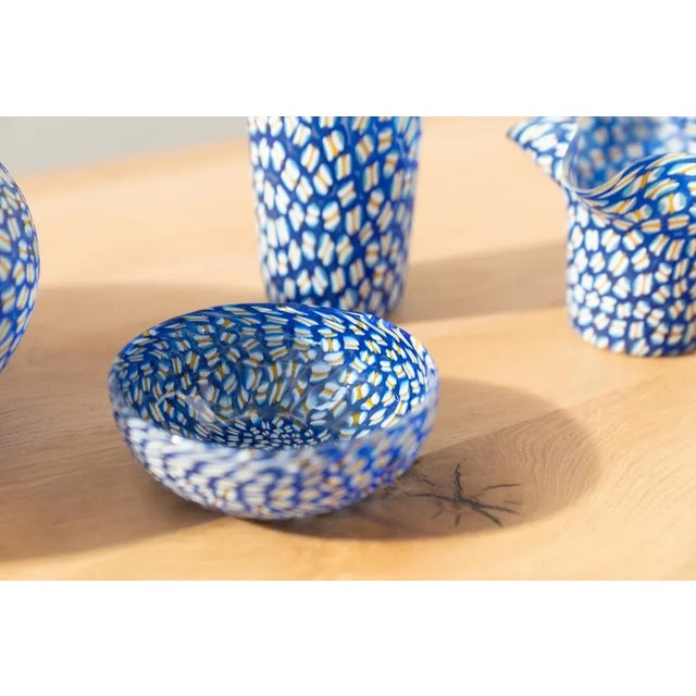 Hand-Painted Glasses, Bowls, and Table Lamp, 1990s, Set of 5 For Sale - Image 18 of 18