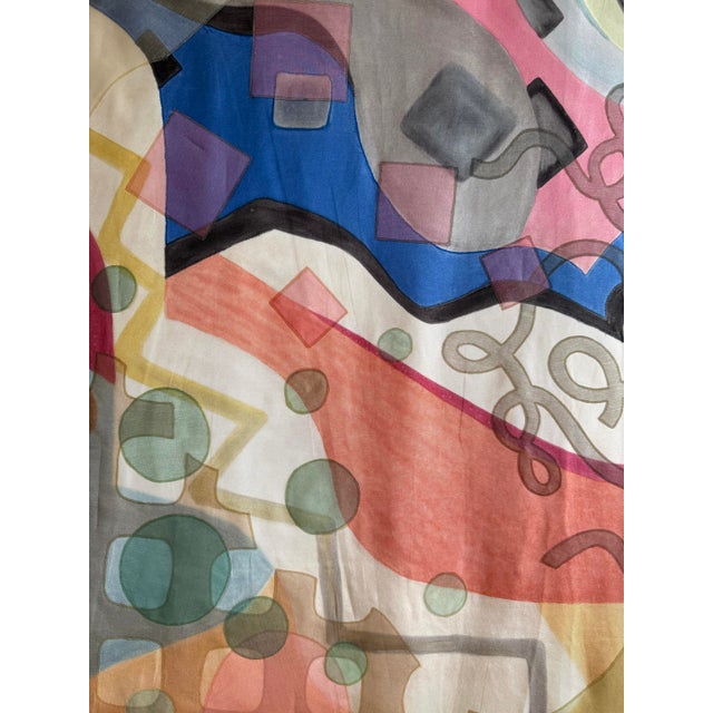 Layered Silk Tapestry Painting by French Artist, Marie Luare-Ilie, 1980s For Sale - Image 10 of 16