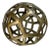 11” Cast Metal Golden Decorative Sphere Sculpture For Sale