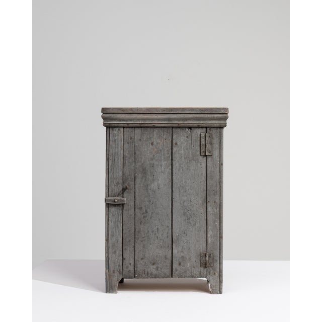 Primitive Cabinet With Shelf Gray France Early 20th Century For Sale - Image 13 of 14