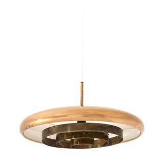 Mid-Century Ceiling Lamp in Brass by Alf Svensson & Yngvar Sandström, 1960s For Sale