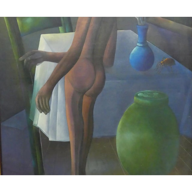 1960s 1960s Vintage Surrealist Half Goat Half Human Haitian Painting For Sale - Image 5 of 8