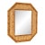 Vintage Octagonal Faux Bamboo and Woven Rattan Wall Mirror For Sale