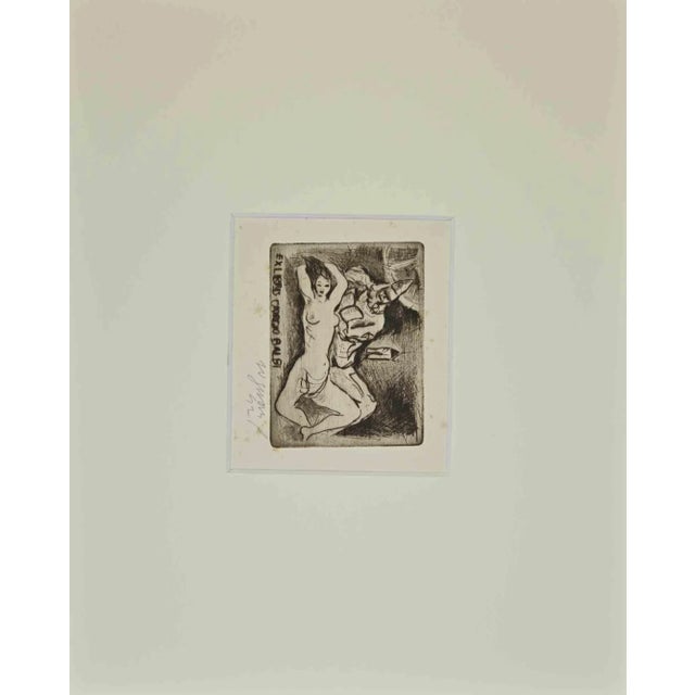 Modern Franco Rognoni, Ex Libris Giorgio Balbi, Woodcut, Mid-20th Century For Sale - Image 3 of 3