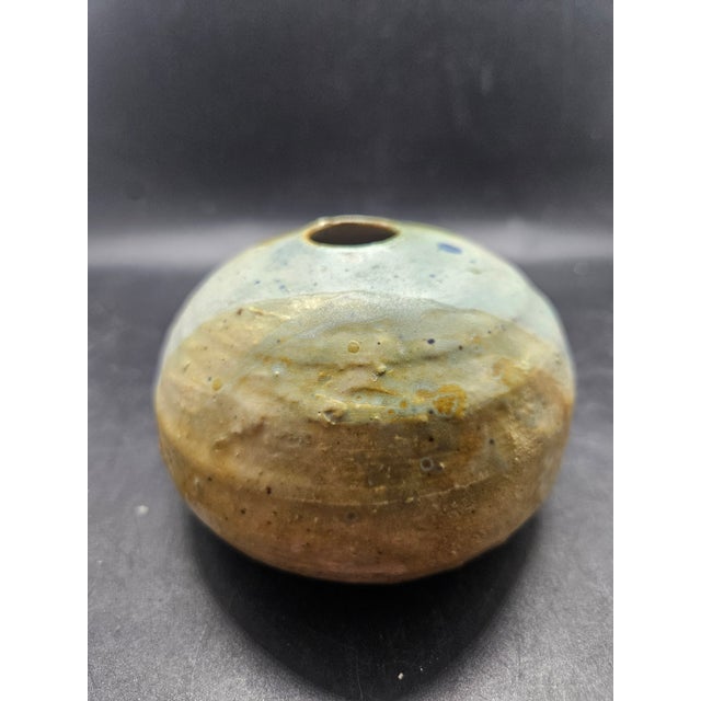 Handthrown Ball/Moon Vase, Signed For Sale - Image 4 of 6