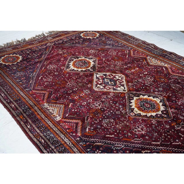 Vintage Shiraz Rug 7'0'' X 10'7'' For Sale In New York - Image 6 of 11