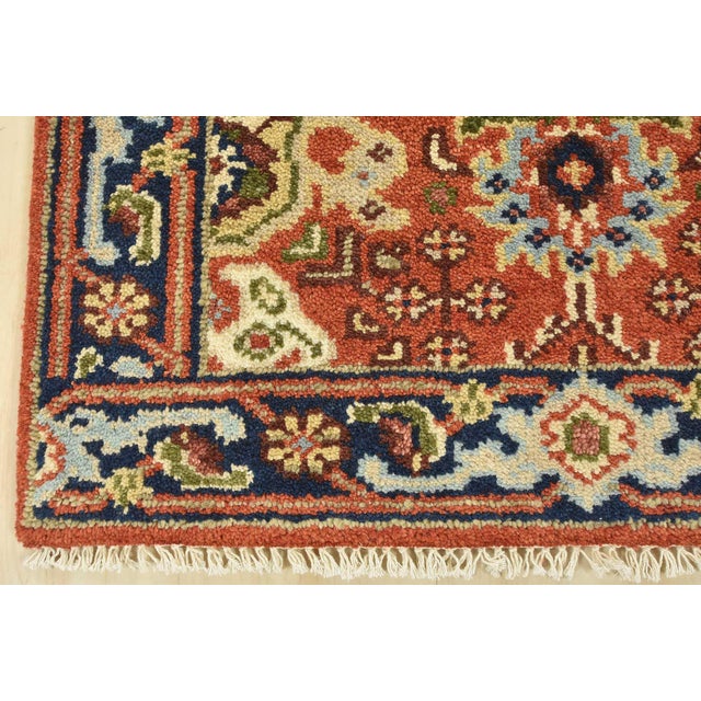 Heriz Runner 2’8” X 10’2” Red Wool Traditional Hand-Knotted Oriental Rug For Sale - Image 11 of 14