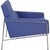 Arne Jacobsen 3301 lounge chair upholstered in original blue fabric, and with a chrome frame. The chair is from 1997 and...