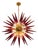 Murano Glass Sputnik Chandelier, Italian Mid Century Modern Brass Light Fixture For Sale