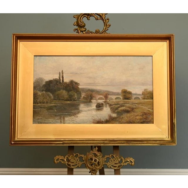 E Steele, River Thames at Wallingford, 1800s, Oil Painting on Canvas, Framed For Sale - Image 3 of 3