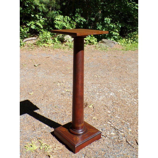 Antique Art Nouveau Mahogany Pedestal Plant Bust Stand For Sale - Image 17 of 18