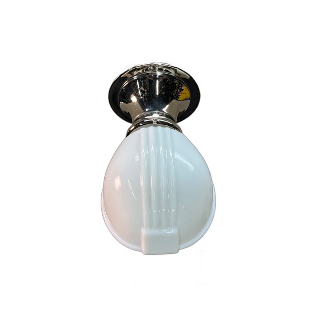 1920s Art Deco 1930s Bathroom Sconce With Nickel Polished Nickel Plating and Wall Switch #2523 For Sale - Image 5 of 5