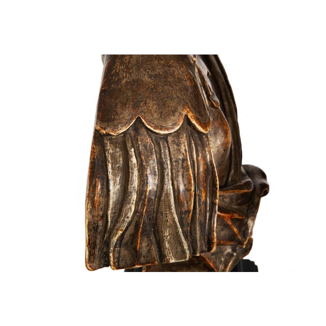 Pair of Carved Polychromed Wood Reliquary Busts of Saints, 17th/18th Century For Sale - Image 13 of 18