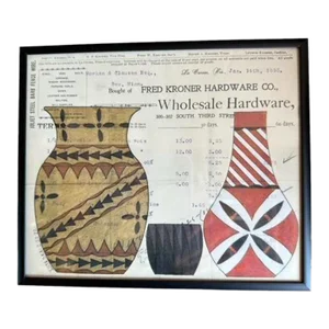 Contemporary Native American Ledger Drawing Repurposed on 1896 Bill