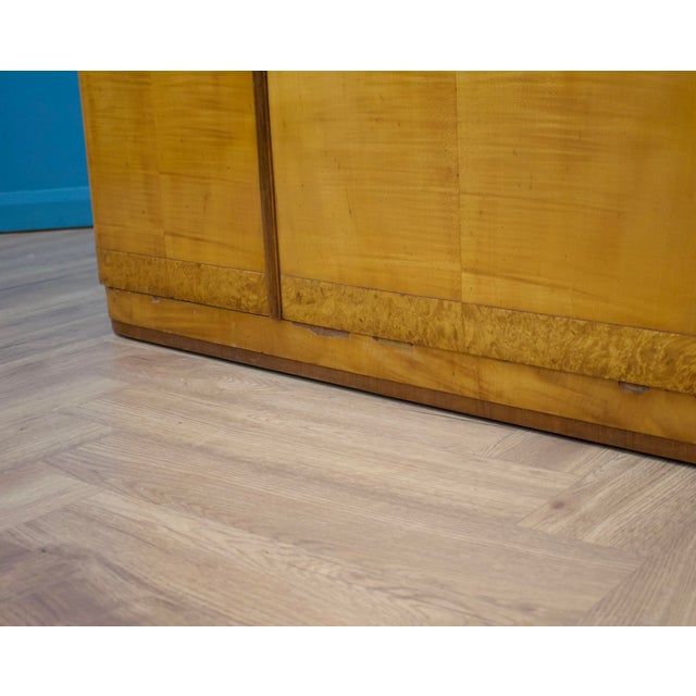 Vintage Art Deco Birch and Walnut Wardrobe, 1930s For Sale - Image 10 of 13
