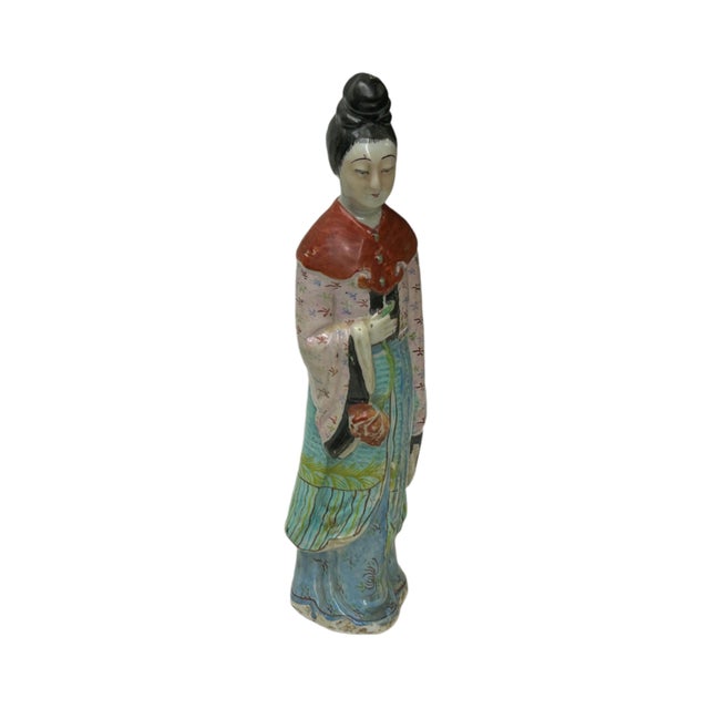 Vintage Oriental Ancient Style Dressing Ceramic Lady Art Figurine Ws4416 For Sale In San Francisco - Image 6 of 10