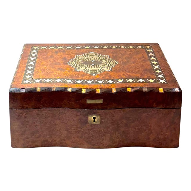 Late 19th Century French Napoleon III Inlaid Walnut Box For Sale