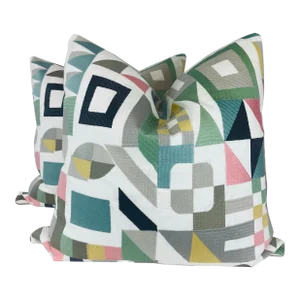 Jim Thompson "Big Band" in Mineral 22" Pillows-A Pair
