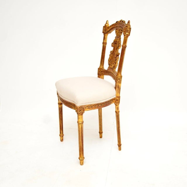 Vintage French Side Chair in Gilt Wood, 1930 For Sale - Image 3 of 11