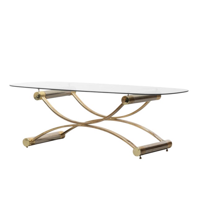 1970s A Stunning Italian Vintage MCM Coffee Table Blends M-C Structural Innovation With Hollywood Regency Glamour. For Sale - Image 5 of 11