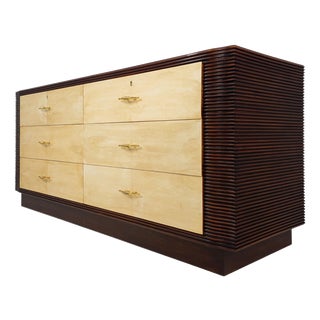 Art Deco Italian Parchment Chest of Drawers attributed to Osvaldo Borsani, 1940s For Sale