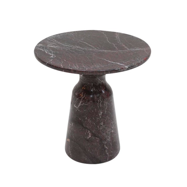 Mid-Century Modern Mid-Century Modern Round Marble Rosso Levanto End Table, Italy, 1970s, Set of 2 For Sale - Image 3 of 8