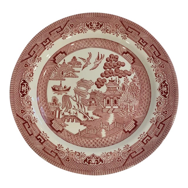Churchill Willow Rose Pink Red and White Plate For Sale