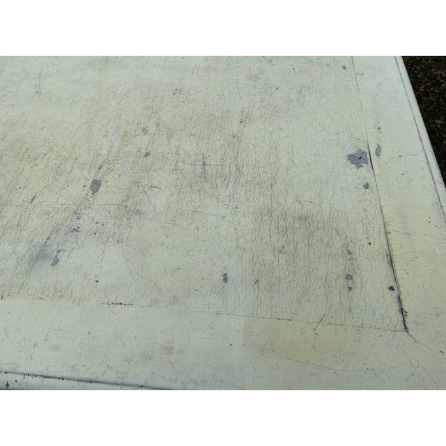 Antique White Antique Rustic Pine Farmhouse Shabby Chick Dining Room Kitchen Table For Sale - Image 8 of 12