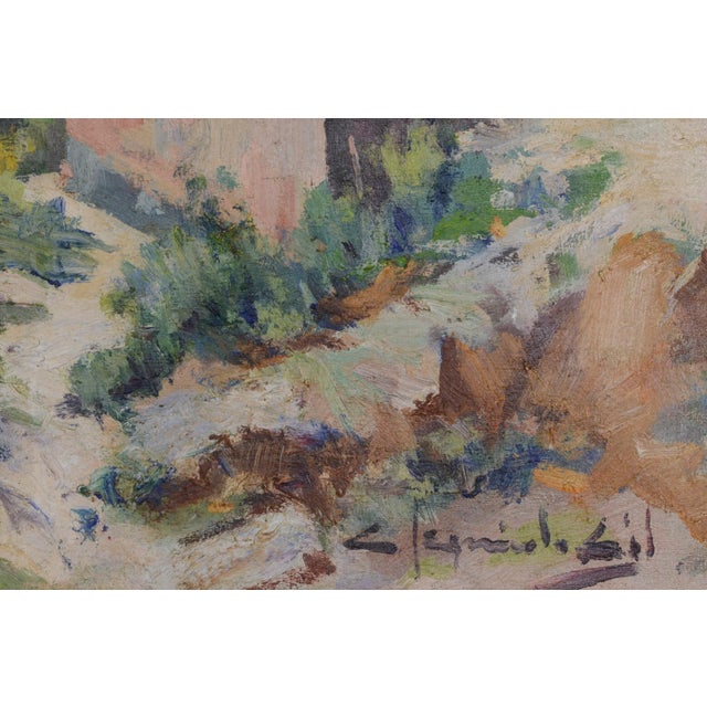 Impressionist Spanish or Catalan Mountain Village, 1890s-1910s, Oil on Canvas For Sale - Image 3 of 5