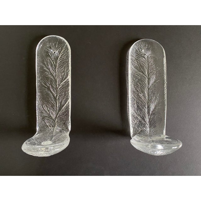 Transparent Mid Century Modern Cast Glass Sconces Attributed to Kosta Boda - a Pair For Sale - Image 8 of 8