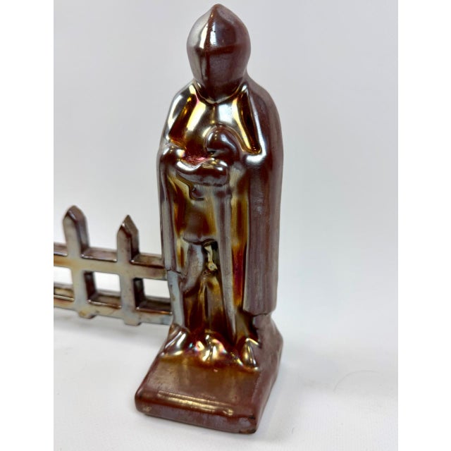 Art Deco Enamelled Cast Iron Knights Fire Guard Compagnion, 1920s, in Flawless conditions. Designed 1920 to 1949