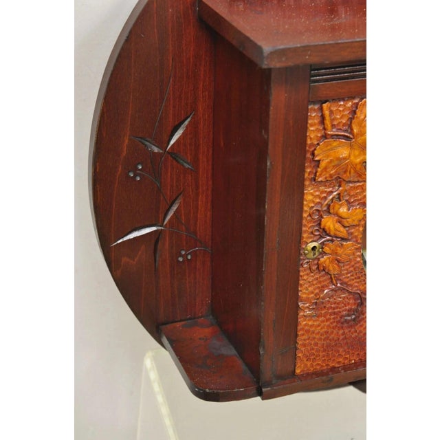 Antique Victorian Black Forest Carved Round Wall Mirror Curio Cabinet For Sale In Philadelphia - Image 6 of 12