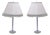 1980s Pair of Tall Mid Century Modern Crystal & Chrome Lamps For Sale