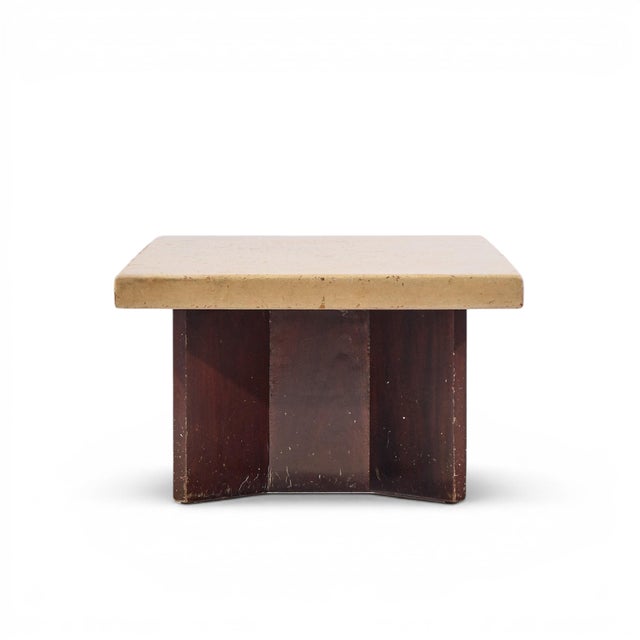 Johnson Furniture Co. Paul Frankl for Johnson Furniture Mid Century Mahogany and Cork Coffee Table For Sale - Image 4 of 9