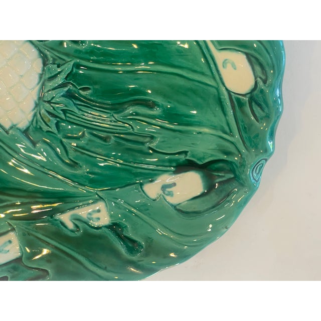 Gemstone French Majolica Asparagus & Artichoke Barbotine Platter by Bavent, C. 1900 For Sale - Image 7 of 13