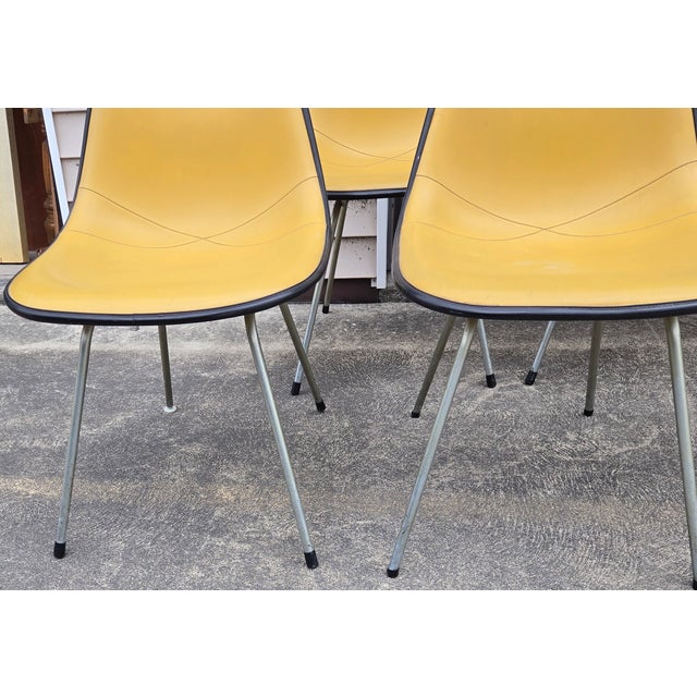 1970s Black and Ochre Herman Miller Chairs- Set of 10 For Sale - Image 5 of 11